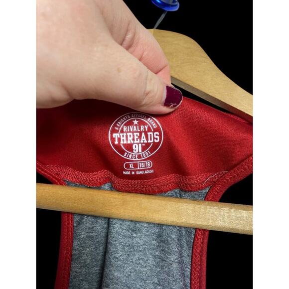 OU Tank Top Size XL Womens Oklahoma Sooners Gray Red Sleeveless Shirt Dri Fit - Picture 5 of 5